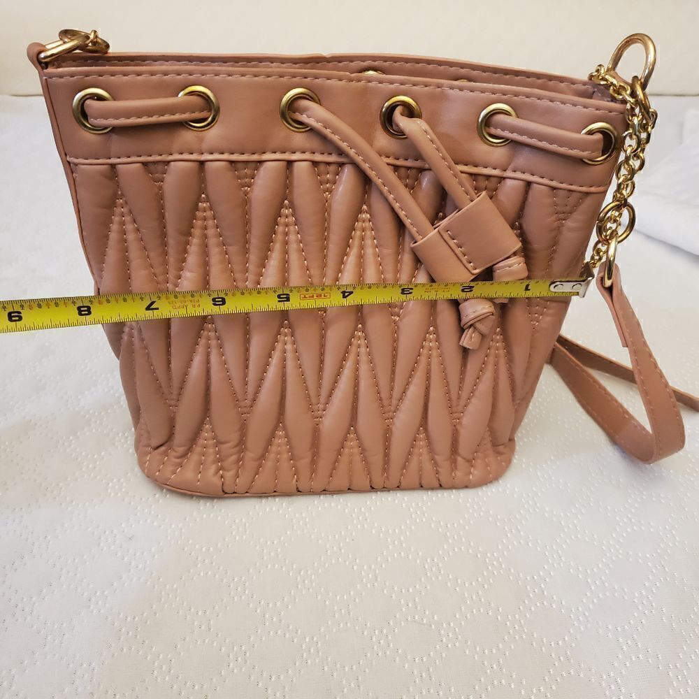 Rose Pink Small Draw String Shoulder Bag - Picture 11 of 13